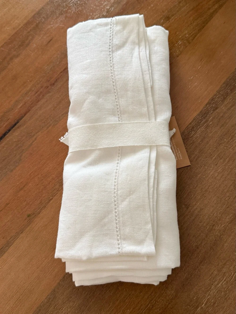 NWT Pottery Barn White Belgian Flax Linen Table Runner